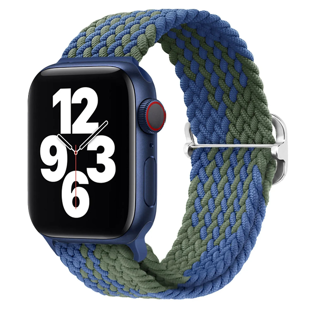 Adjustable Apple Watch Braided Loop#color_blue/green