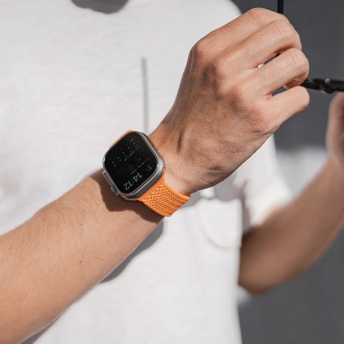 Adjustable Apple Watch Braided Loop#color_orange