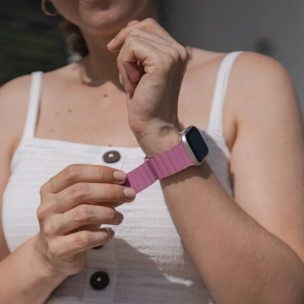 Apple Watch magnetic leather loop#color_lilac purple