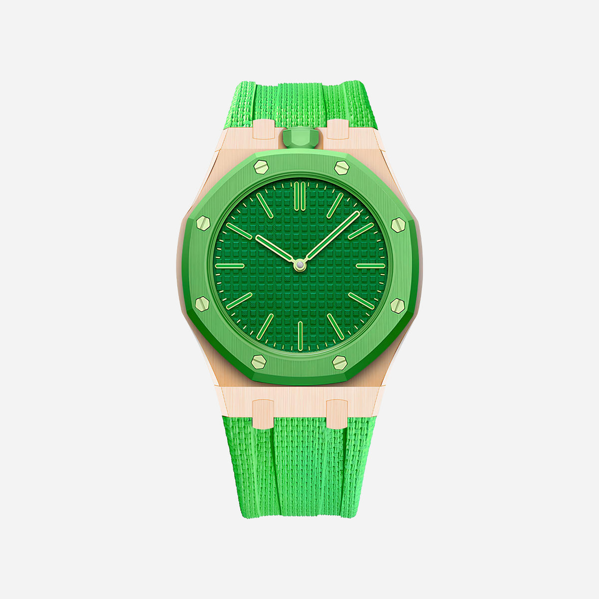 Rubber Strap & Case for AP x Swatch Royal Pop GREEN EIGHT