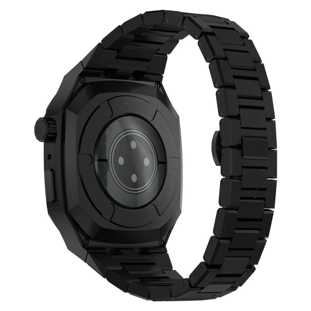 luxury Apple Watch case stainless steel band#color_black