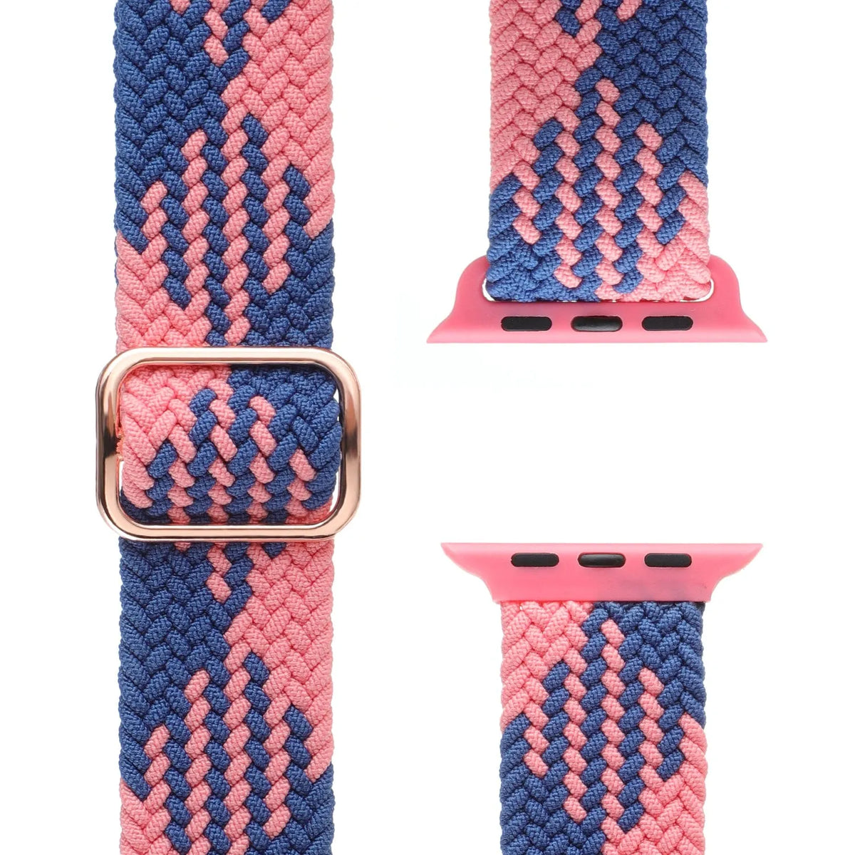 Adjustable Apple Watch Braided Loop#color_blue/pink