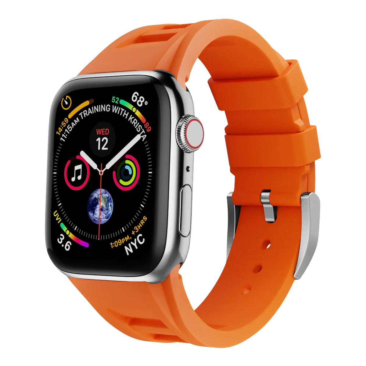 Apple Watch Ultra silicone band#color_orange / silver