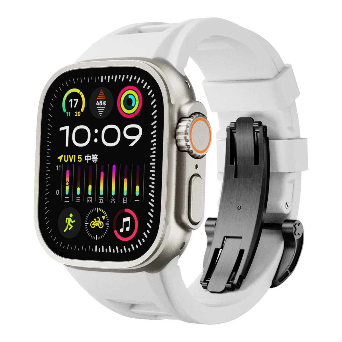 Apple Watch Ultra silicone band#color_white / black