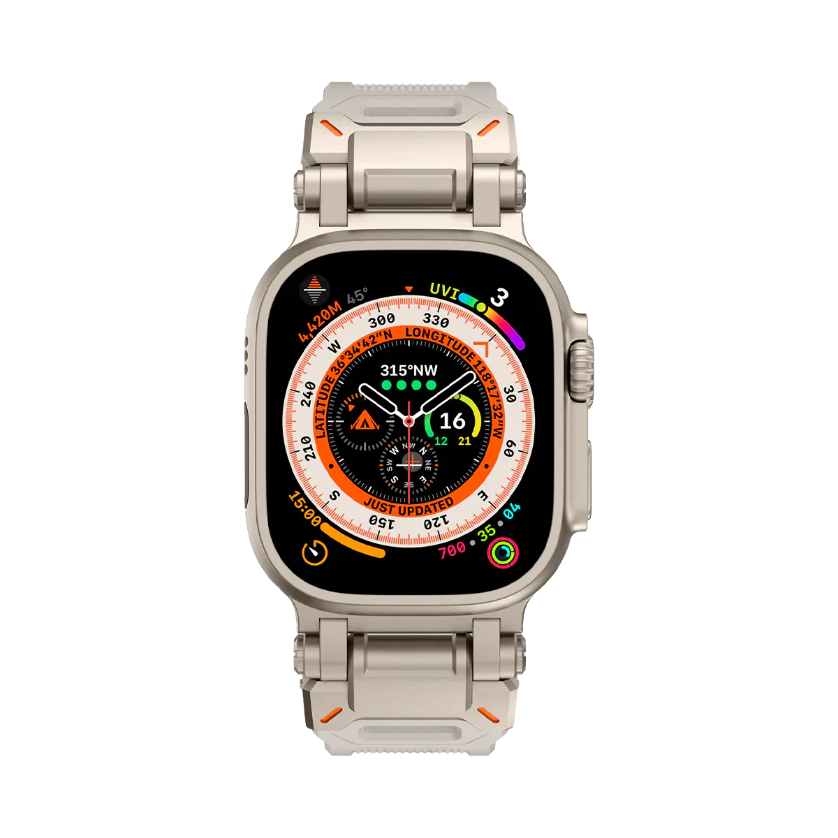 Apple Watch Ultra mech band#color_titanium starlight