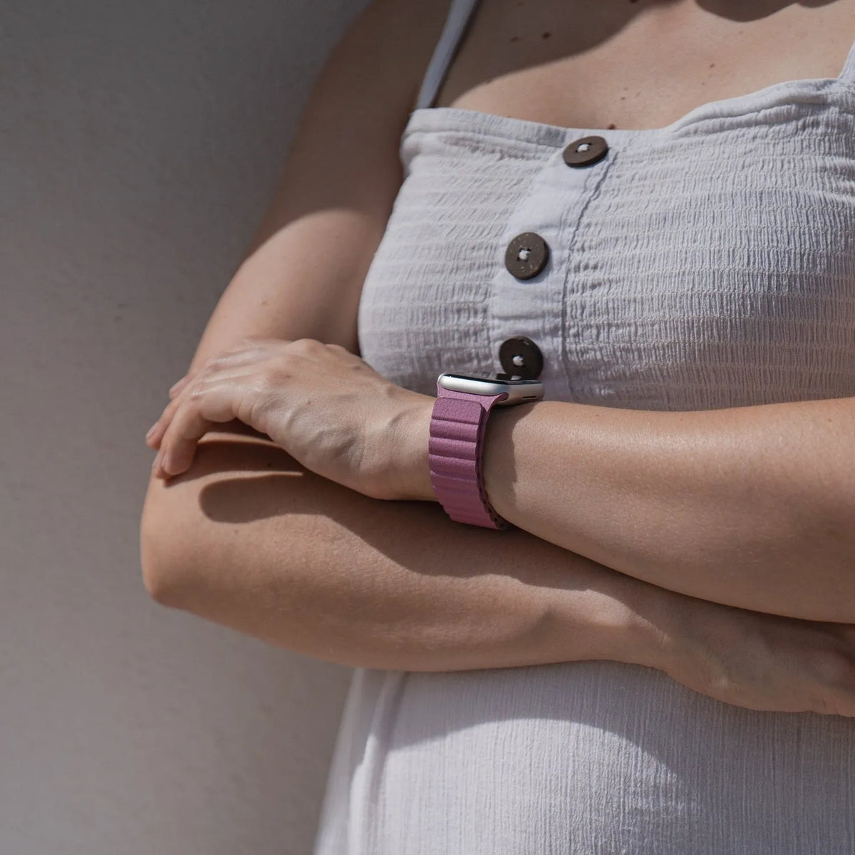 Apple Watch magnetic leather loop#color_lilac purple