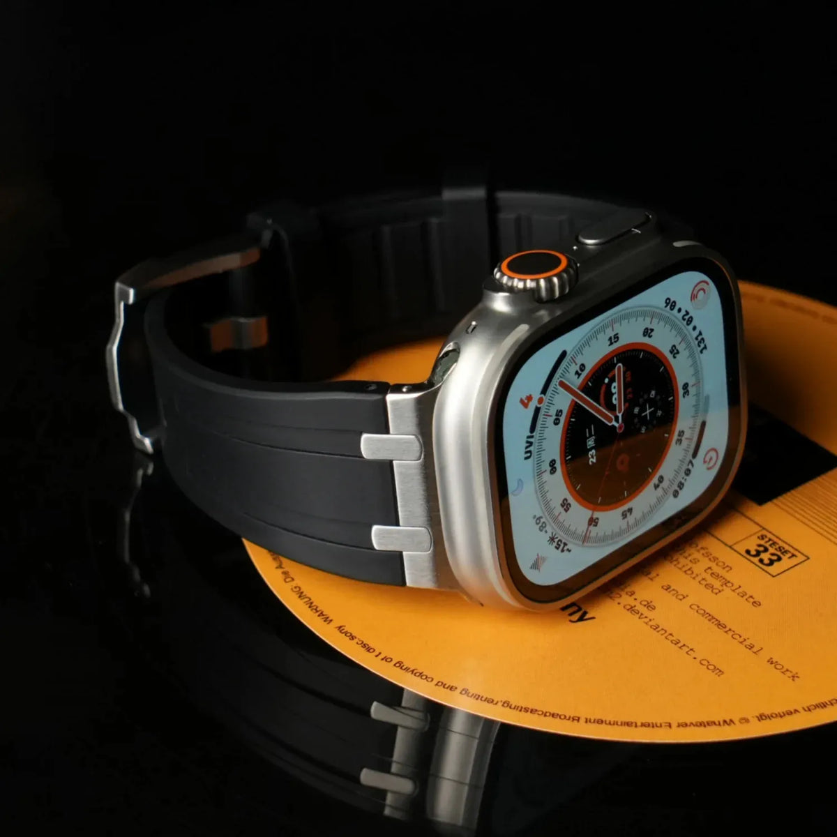 Luxury Apple Watch silicone strap#color_black