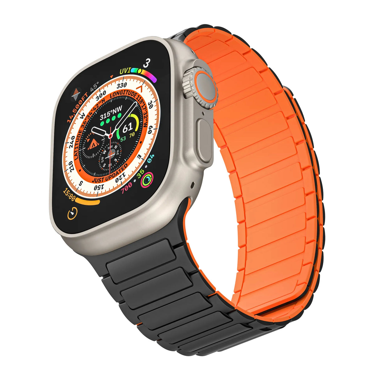 Apple Watch silicone strap#color_black orange