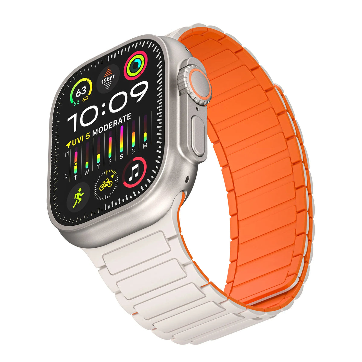 Apple Watch silicone strap#color_starlight orange
