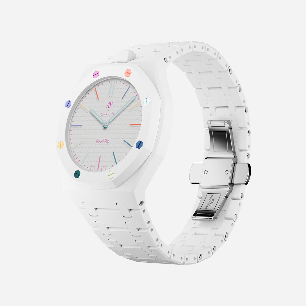 Bioceramic Bracelet & Case for AP x Swatch Royal Pop HUIT BLANC