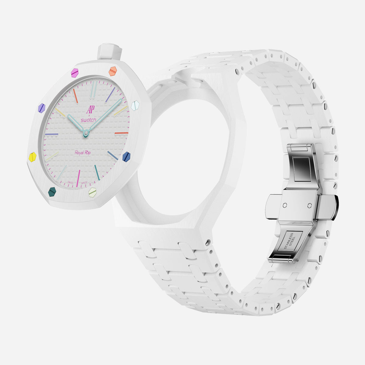 Bioceramic Bracelet & Case for AP x Swatch Royal Pop HUIT BLANC