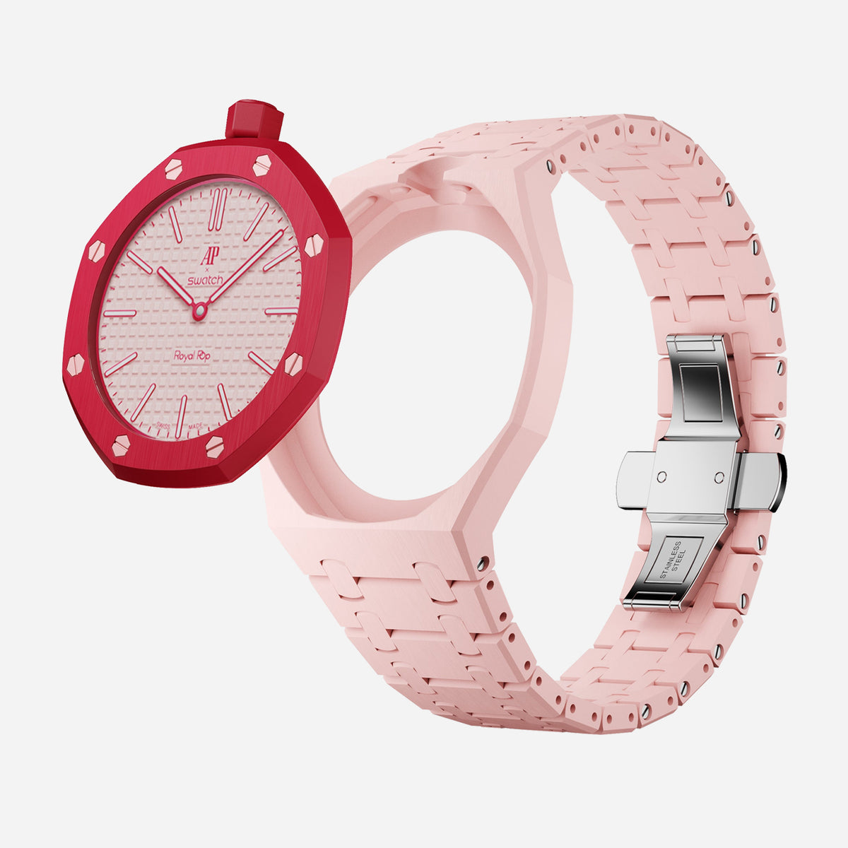 Bioceramic Bracelet & Case for AP x Swatch Royal Pop OTTO ROSSO