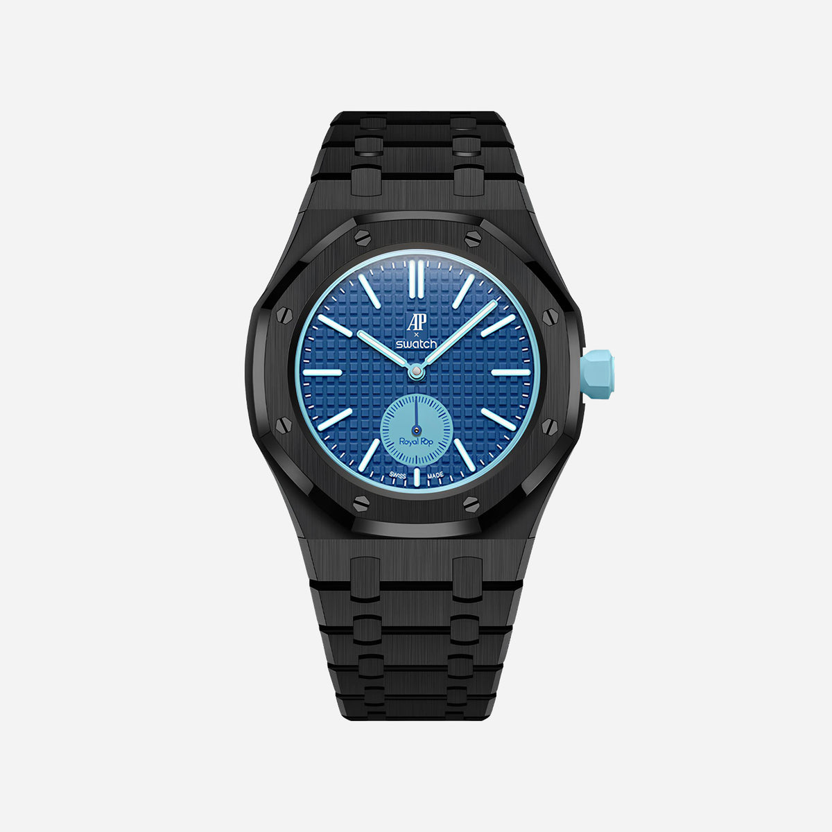 Black Stainless Steel Bracelet & Case for AP x Swatch Royal Pop