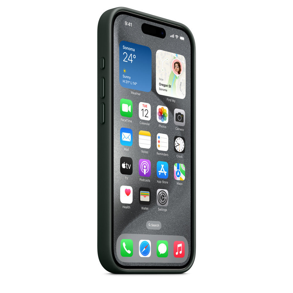 iPhone 15 Pro Max fine woven case with MagSafe#color_evergreen