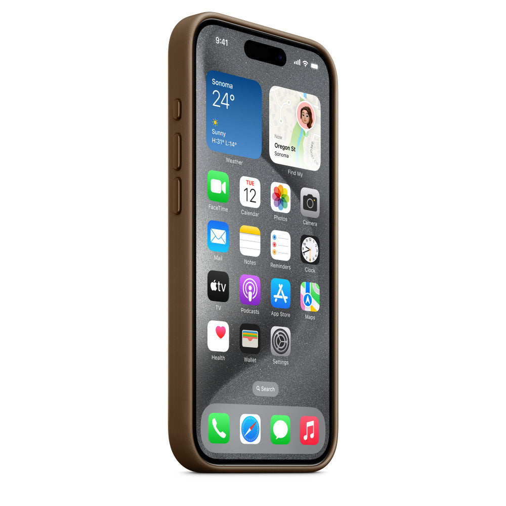 iPhone 15 Pro Max fine woven case with MagSafe#color_light brown