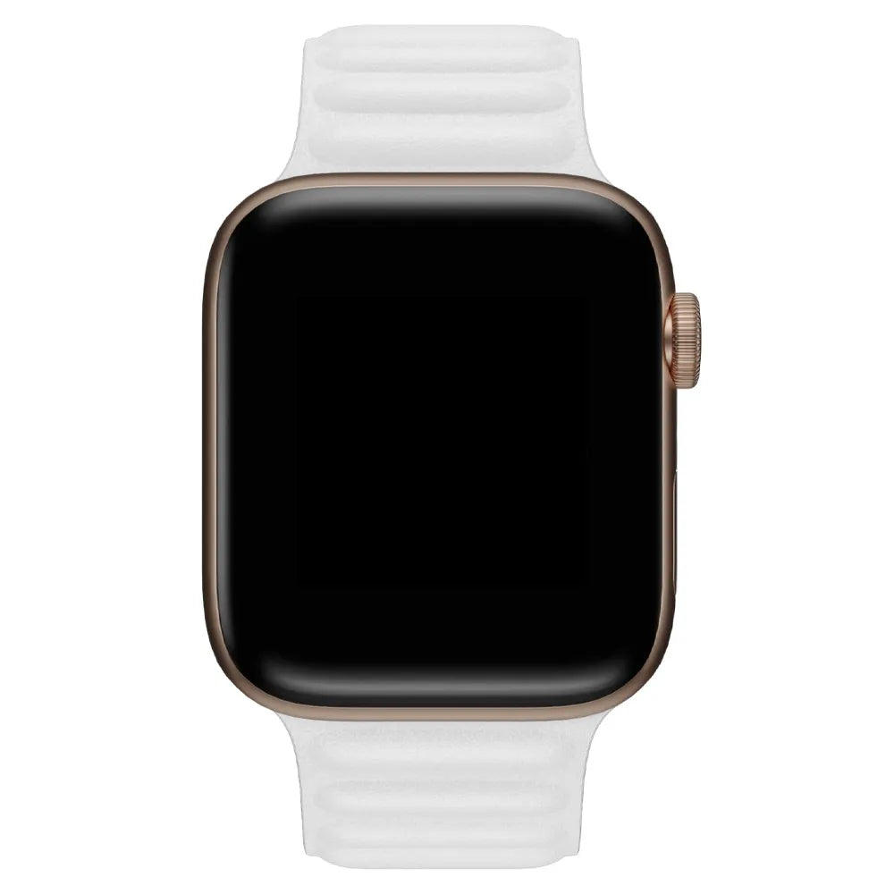 Apple Watch leather link band#color_white