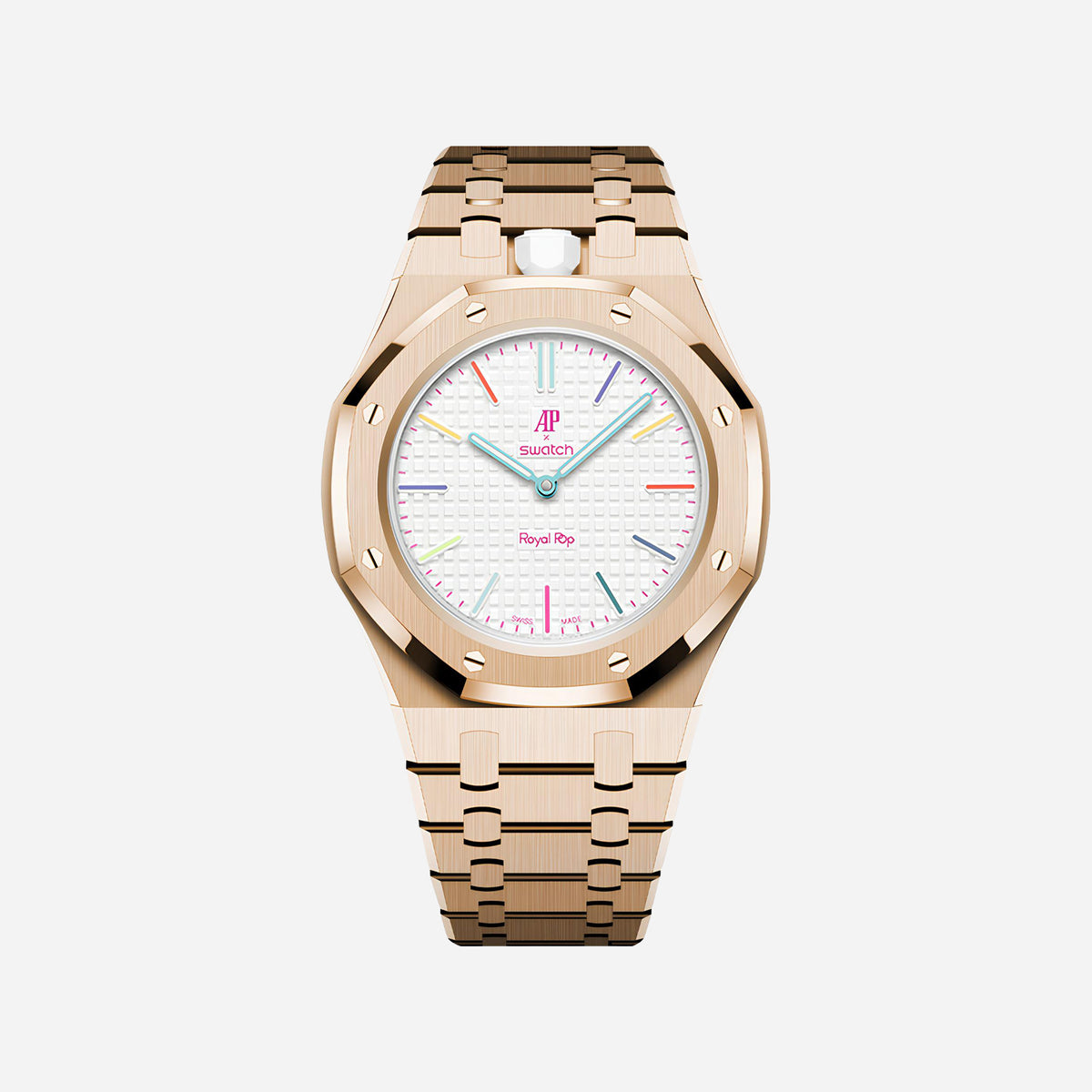 Rose Gold Stainless Steel Bracelet & Case for AP x Swatch Royal Pop