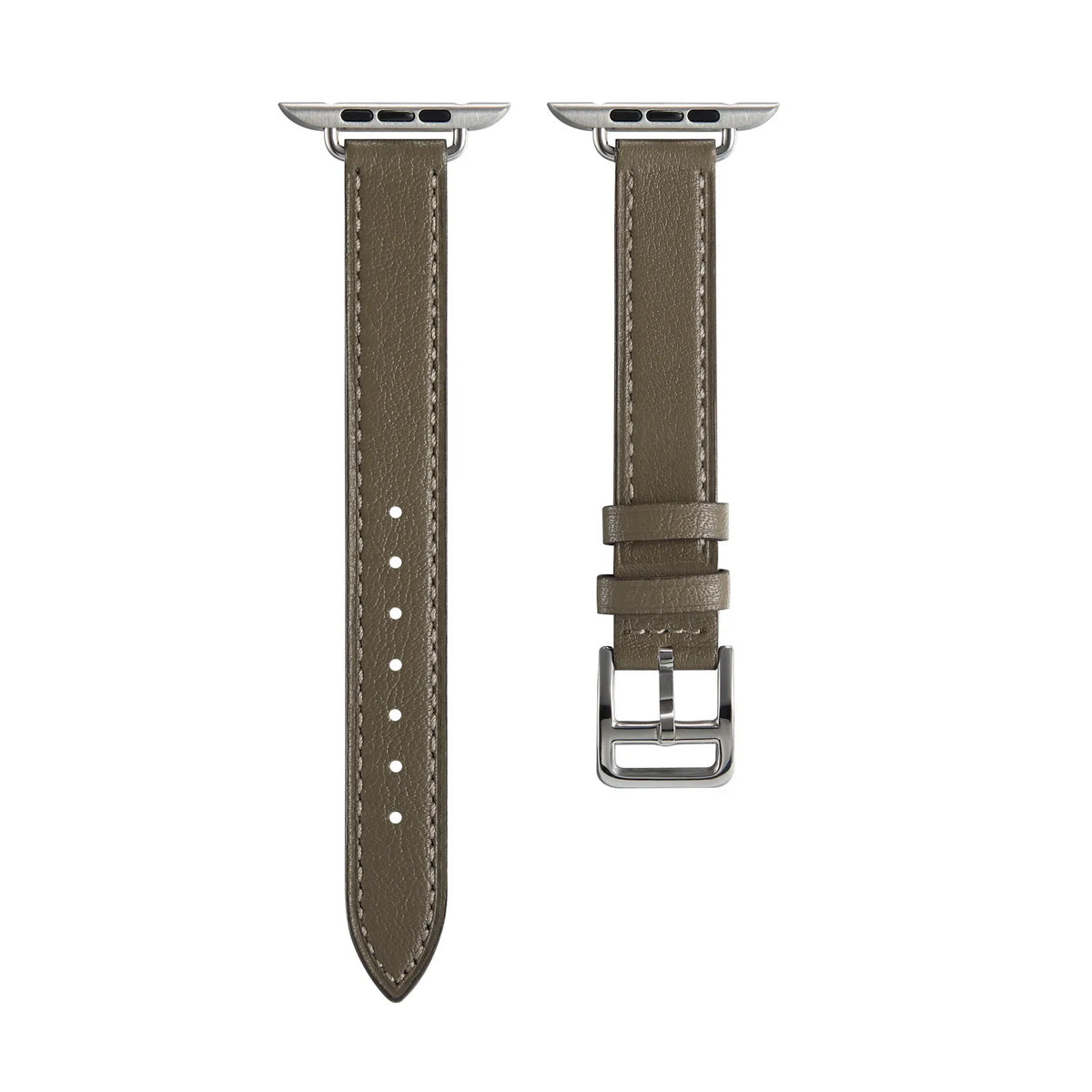 slim Apple Watch leather band#color_olive green
