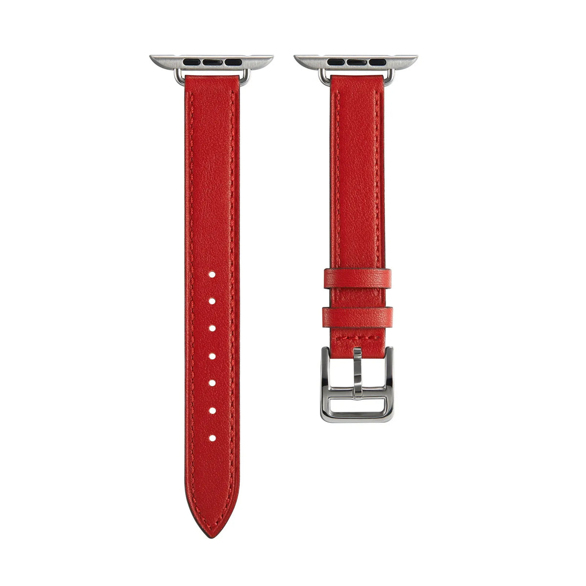 slim Apple Watch leather band#color_red