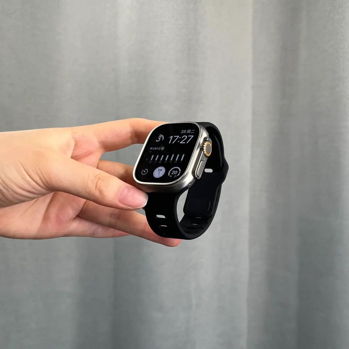 waterproof Apple Watch silicone band#color_black