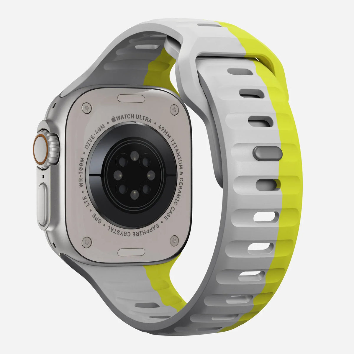 Apple Watch silicone strap#color_fluorescent green/gray