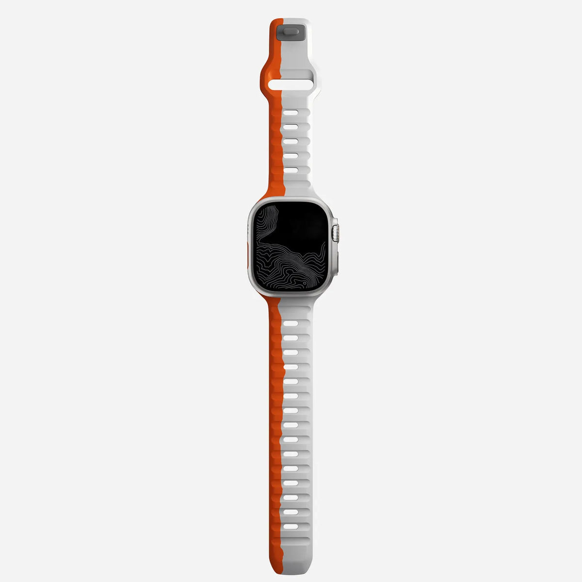 Apple Watch silicone strap#color_orange/gray