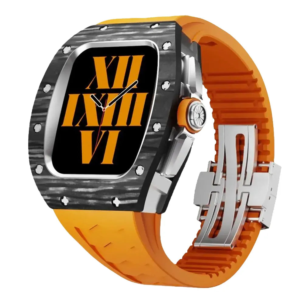 Richard Carbon Fiber Apple Watch Case Retrofit Kit - orange#color_orange