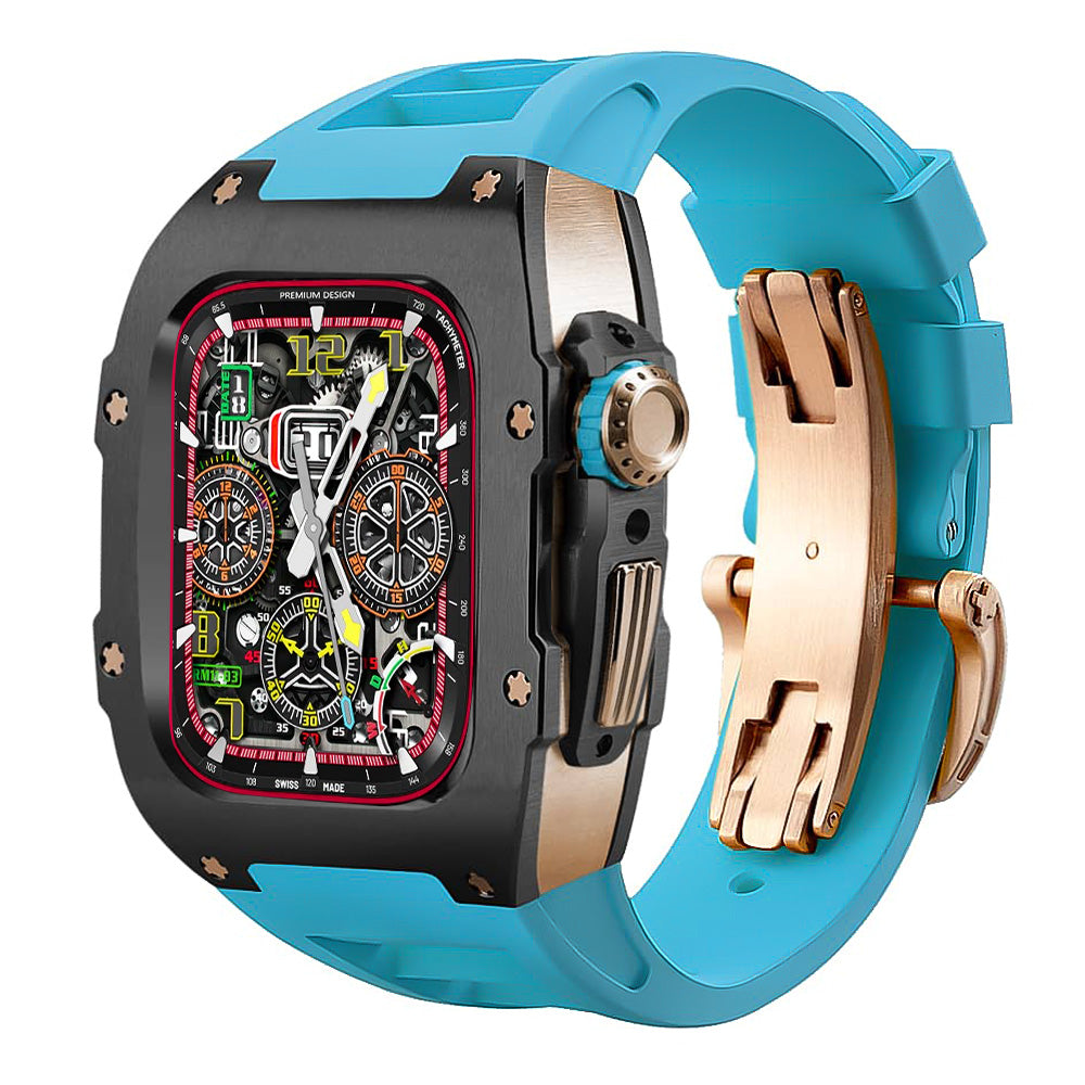 titanium Apple Watch Case retrofit kit - blue#color_blue