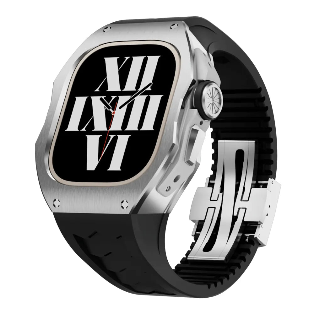 titanium Apple Watch Ultra case retrofit kit - Black#color_black