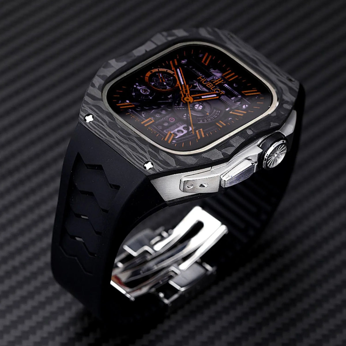 Carbon fiber Apple Watch Ultra case retrofit kit