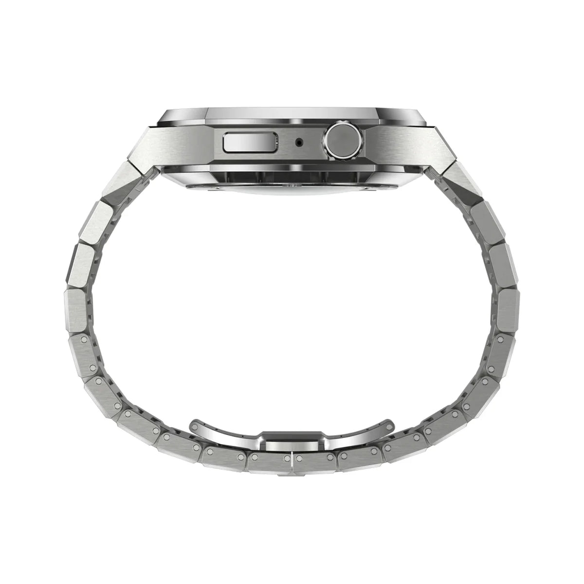 luxury Apple Watch case stainless steel band#color_silver