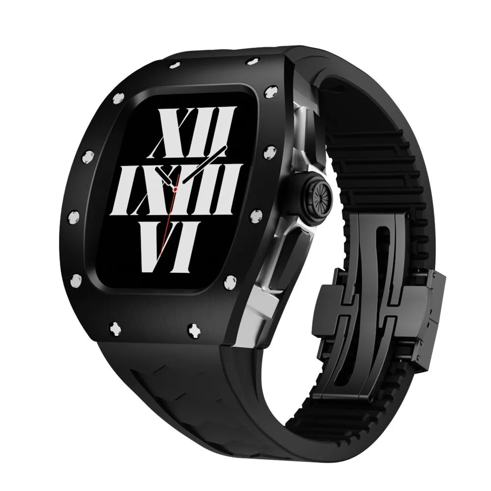 Richard titanium Apple Watch case retrofit kit - black#color_black